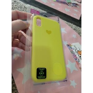 Iphone XR Case Neon Yellow Heart